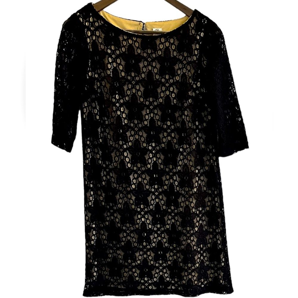 Sangria dress women 4 midi black knit gothic shift